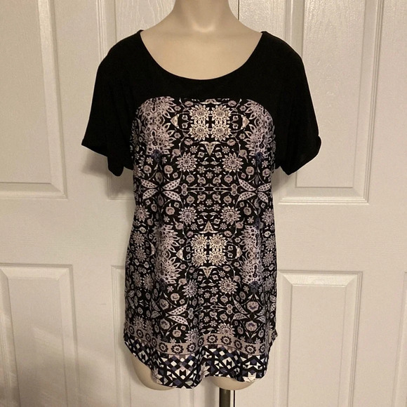 NWOT PerSeption Concept Patterned Top L - Picture 1 of 14